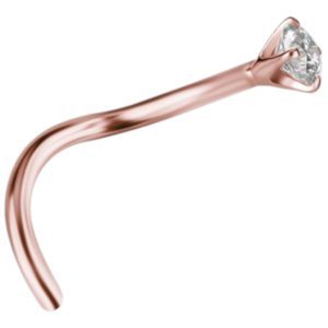 nostril oro rosado 18k circon blanco piercing nariz elegante chile