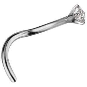 oro blanco 18k circon blanco piercing nariz elegante chile