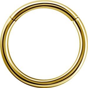 Argolla clicker oro 18K 1.0mm para piercing nariz y oreja