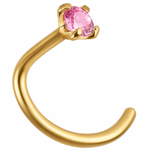 nostril oro 18k zafiro rosado 2mm piercing lujo chile