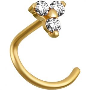 nostril oro 18k trinity 3 circones 3.5mm piercing nariz chile