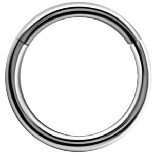 Argolla clicker oro blanco 18K 1.0mm para piercing nariz y oreja