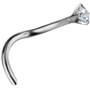 nostril oro blanco 18k diamante 2mm piercing nariz chile