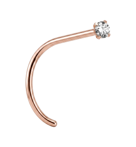 Nostril oro rosado14k con circón tipo swarovski – piercing elegante chile