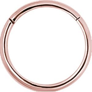 Argolla clicker oro rosado 18K 1.0mm para piercing nariz y oreja