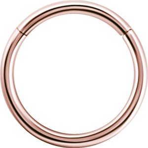 “Argolla clicker oro rosado 18K 1.0mm para piercing nariz y oreja”