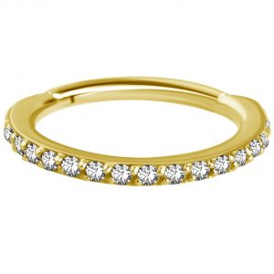 Argolla clicker oro 18K con 21 circones premium 1.2x10mm