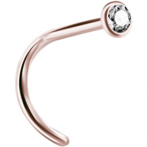 nostril oro rosado 18k circon premium 2.3mm piercing nariz chile