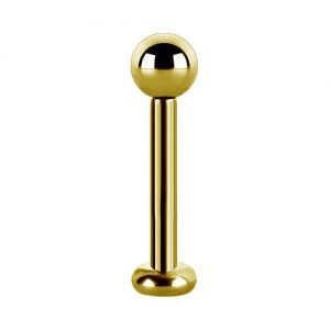 Labret titanio dorado con oro 18k diseño bolita 3mm para helix piercing elegante chile