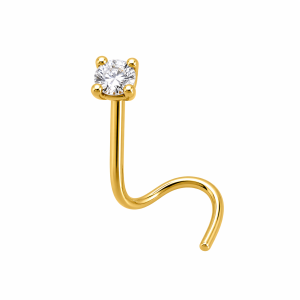 nostril oro 14k circon 1.5mm piercing nariz chile