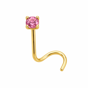 nostril oro 14k turmalina rosada 2mm piercing nariz chile