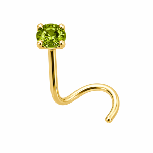 nostril oro 14k peridoto verde 2mm piercing nariz piedra natural chile