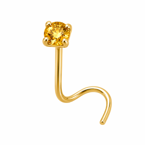 nostril oro 14k citrino 2mm piercing nariz piedra natural chile
