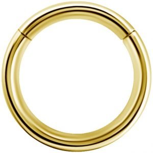 Argolla clicker oro amarillo 18K 1.6mm para piercing septum y oreja