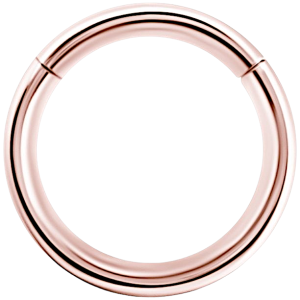 Argolla clicker oro rosado 18K 1.6mm para piercing septum y oreja