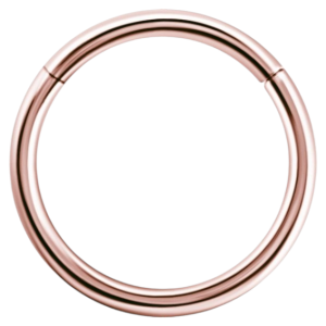 Argolla clicker oro rosado 18K 1.2mm para piercing nariz y oreja