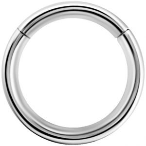 Argolla clicker de oro blanco 18K 1.6mm para piercing septum y oreja