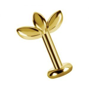 Labret titanio dorado con oro 18k diseño cluster marquise para helix piercing elegante chile