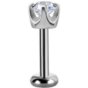 Labret Helix Titanio con Oro Blanco 18k y Diamante