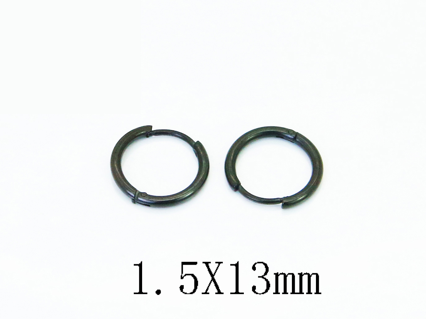 Argollas de acero quirúrgico negro redondo brillante de 13mm